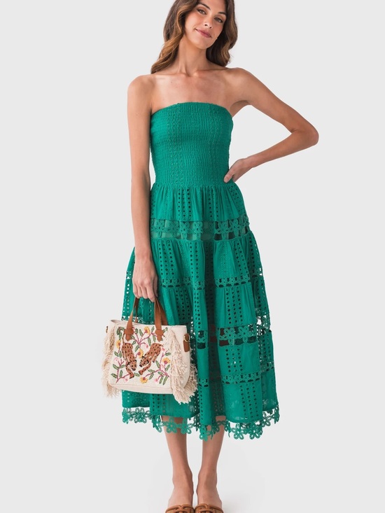 Strut & Bolt Dresses & Skirts - Strapless Green Maxi Dress